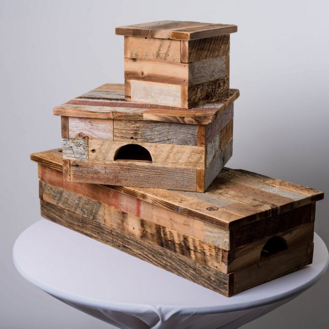 Barnwood Display Riser Boxes | GALLATIN EVENT RENTAL