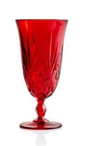 Melodia Cranberry Crystal Goblet