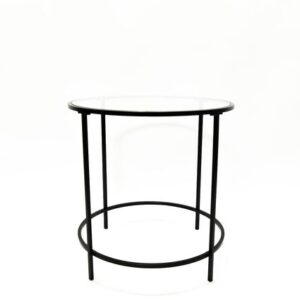 Black Glass Accent Table