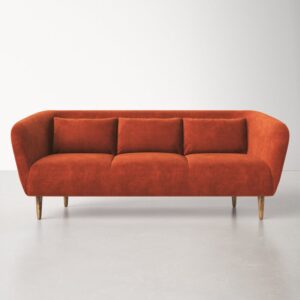 Rust Velvet Sofa