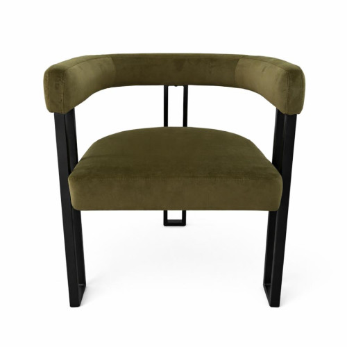 Fern Green & Black Velvet Chair