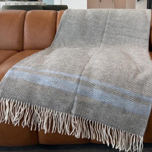 Light Grey Herringbone Blanket